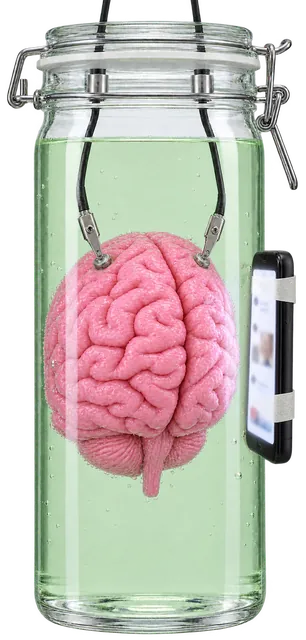 A phone taped to the outside of the jar